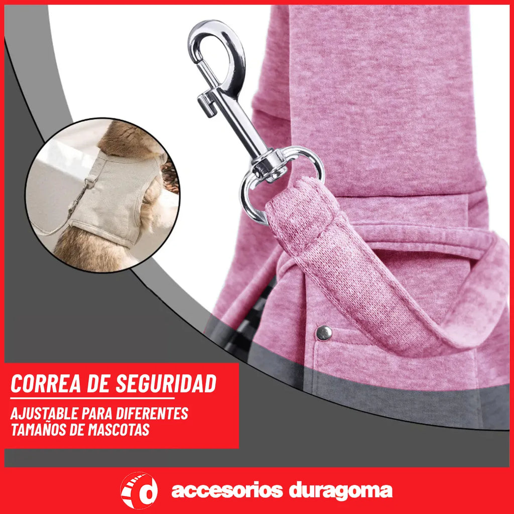 Mochila Bandolera Mascotas Gato Perro Viaje Correa Seguridad