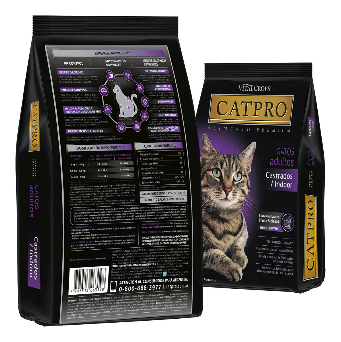 Alimento Catpro Indoor Para Gatos Adultos Castrados x 3 Kg