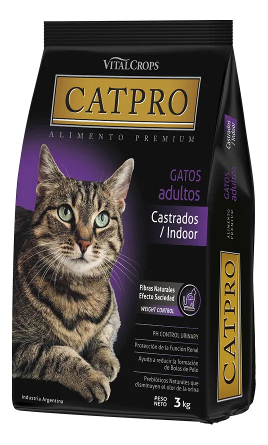 Alimento Catpro Indoor Para Gatos Adultos Castrados x 3 Kg
