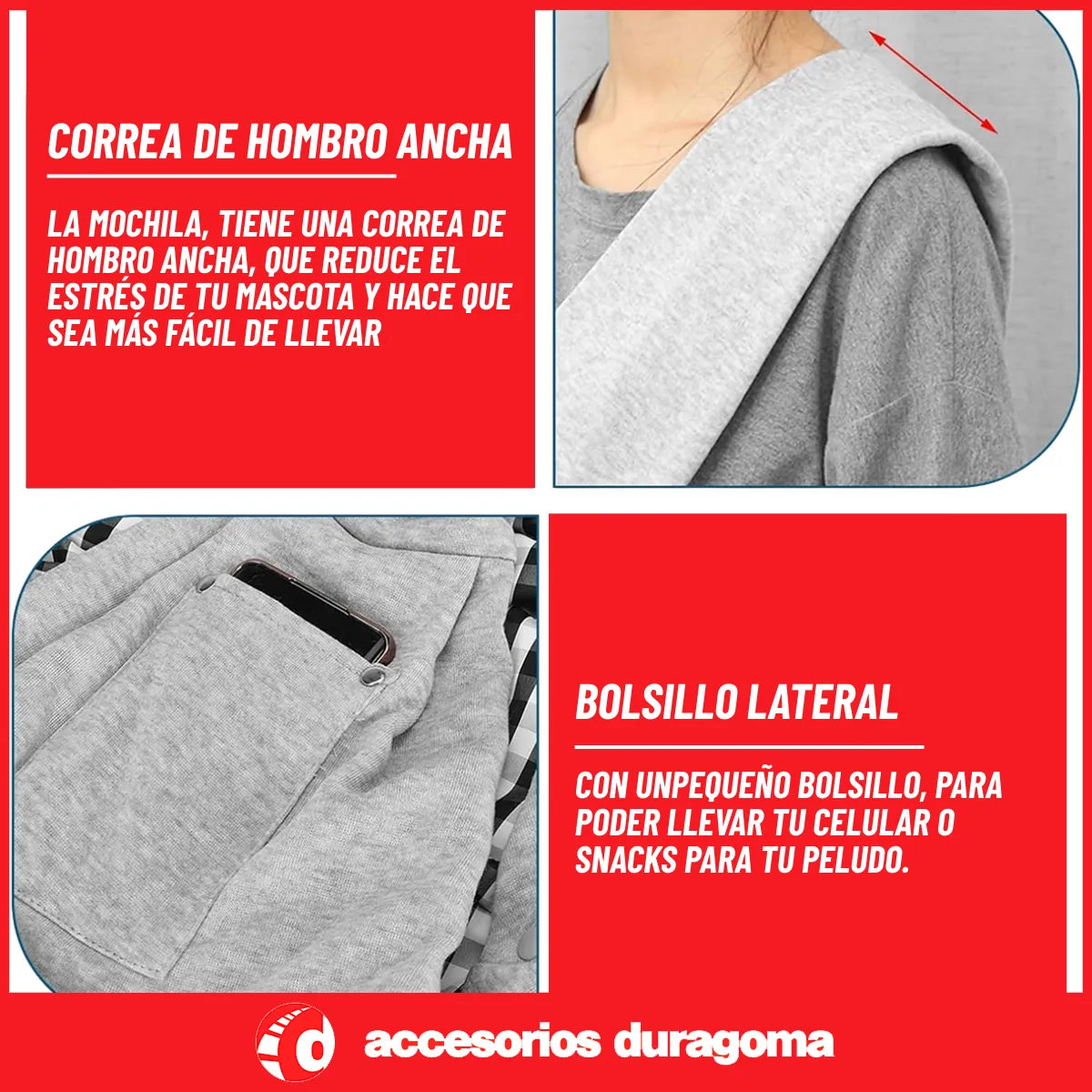 Mochila Bandolera Mascotas Gato Perro Viaje Correa Seguridad