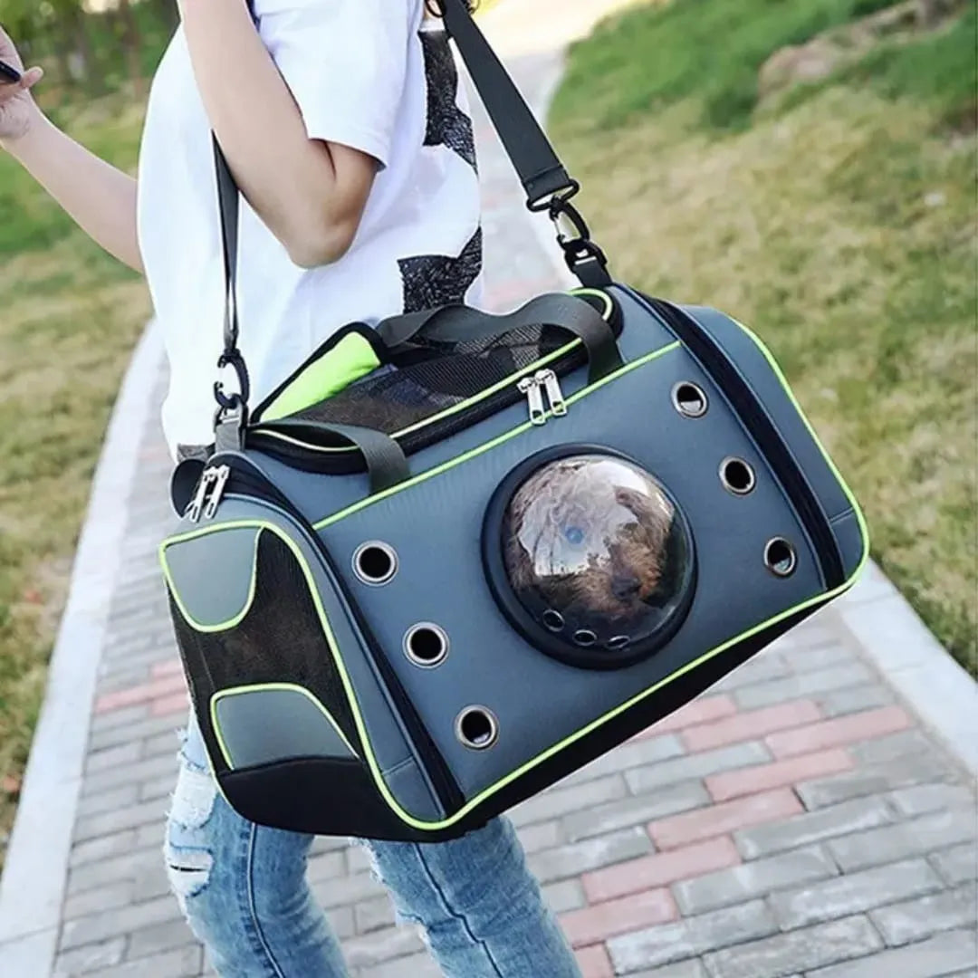 Bolso Transportador Mascota Gato/perro Visor Rigido 51x26x29