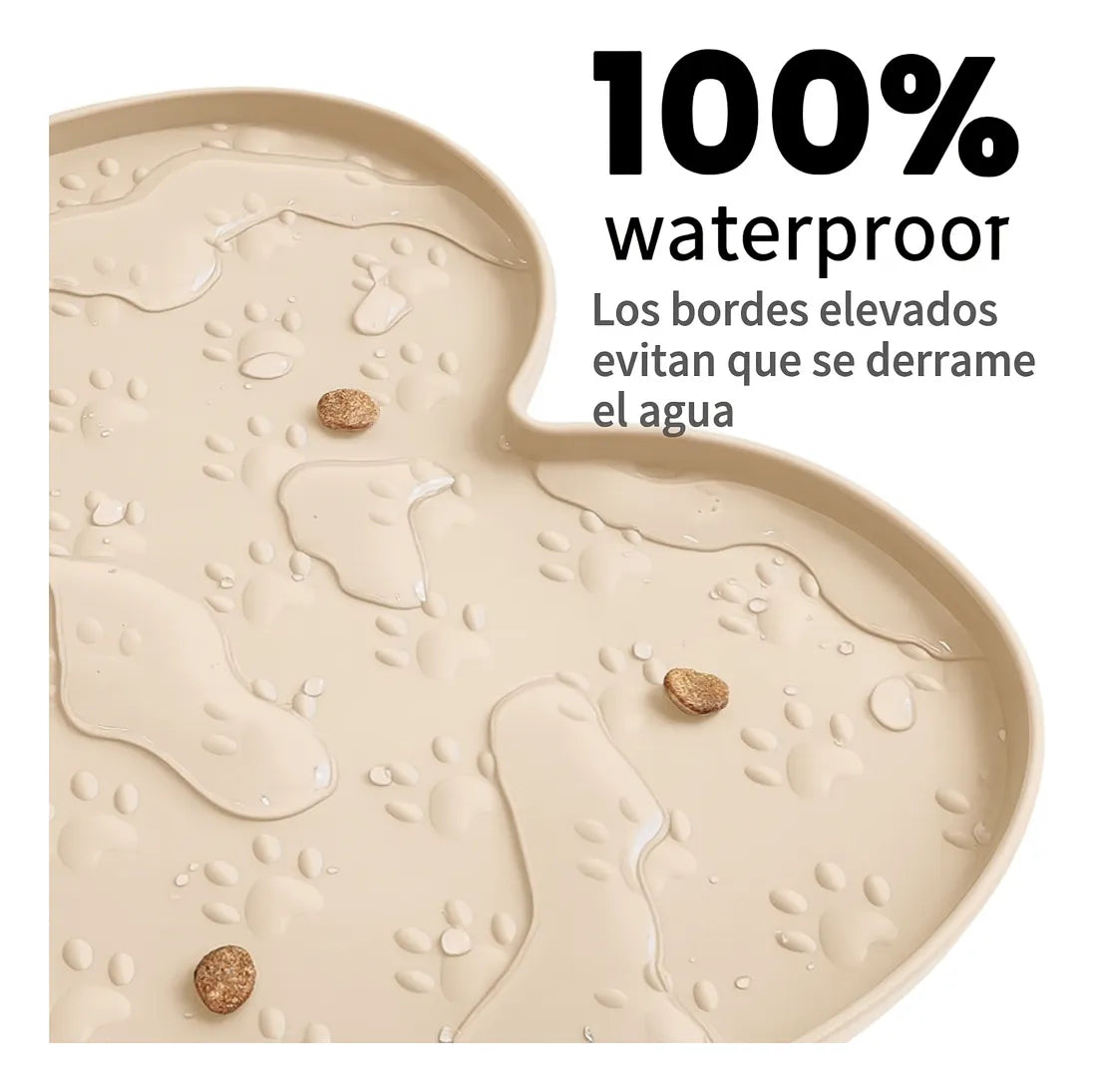 Plato Antideslizante Apoya Comida Y Agua Para Perros Y Gatos Gris Oscuro