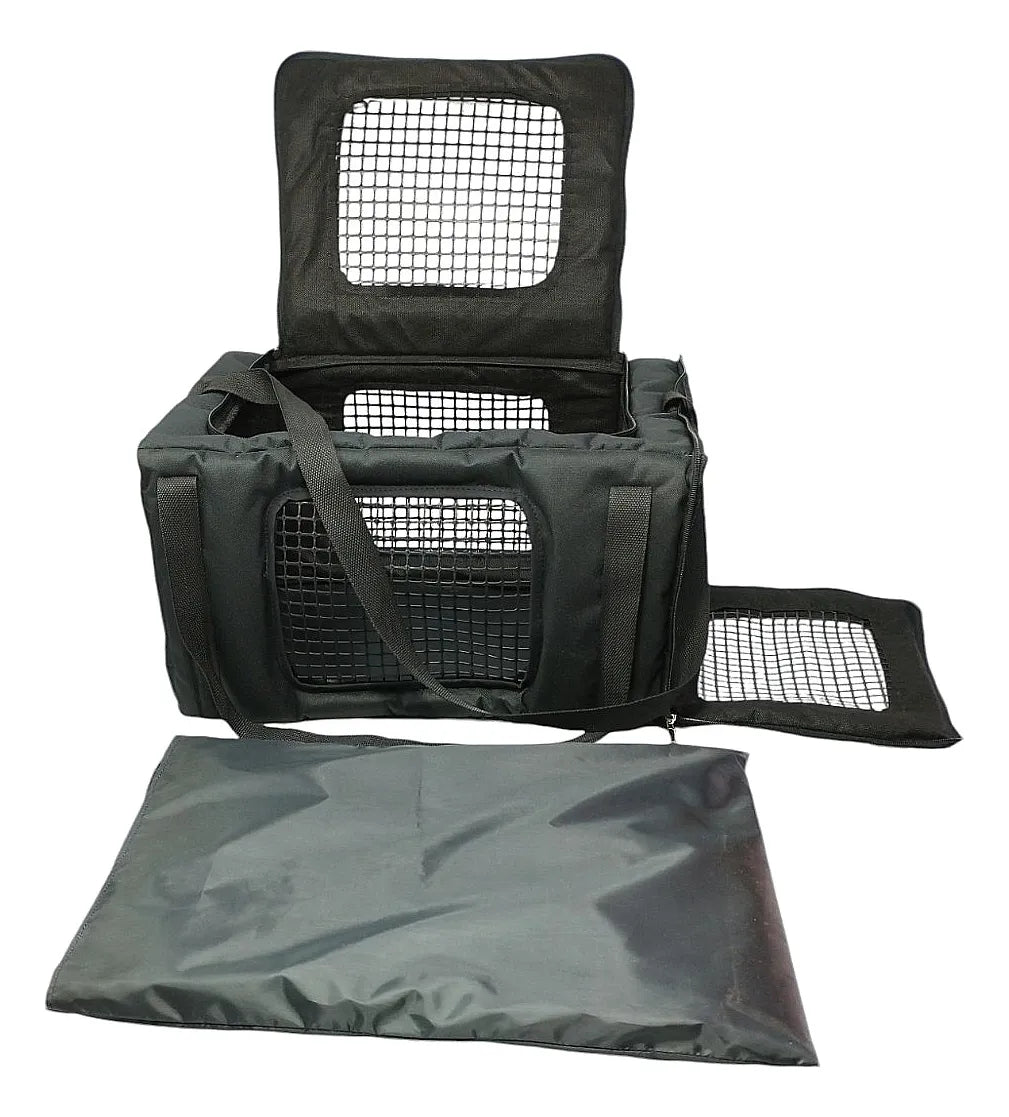 Bolso Transportador 44x30x23 Cabina Avión Aerolíneas Mascota Premium Negro 44x30x23cm
